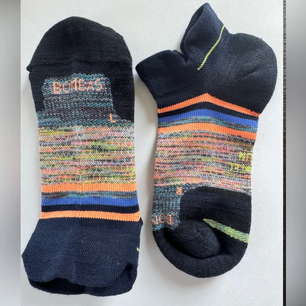 Bombas Run Ankle Socks NEW Navy Womens Active Athletic Medium